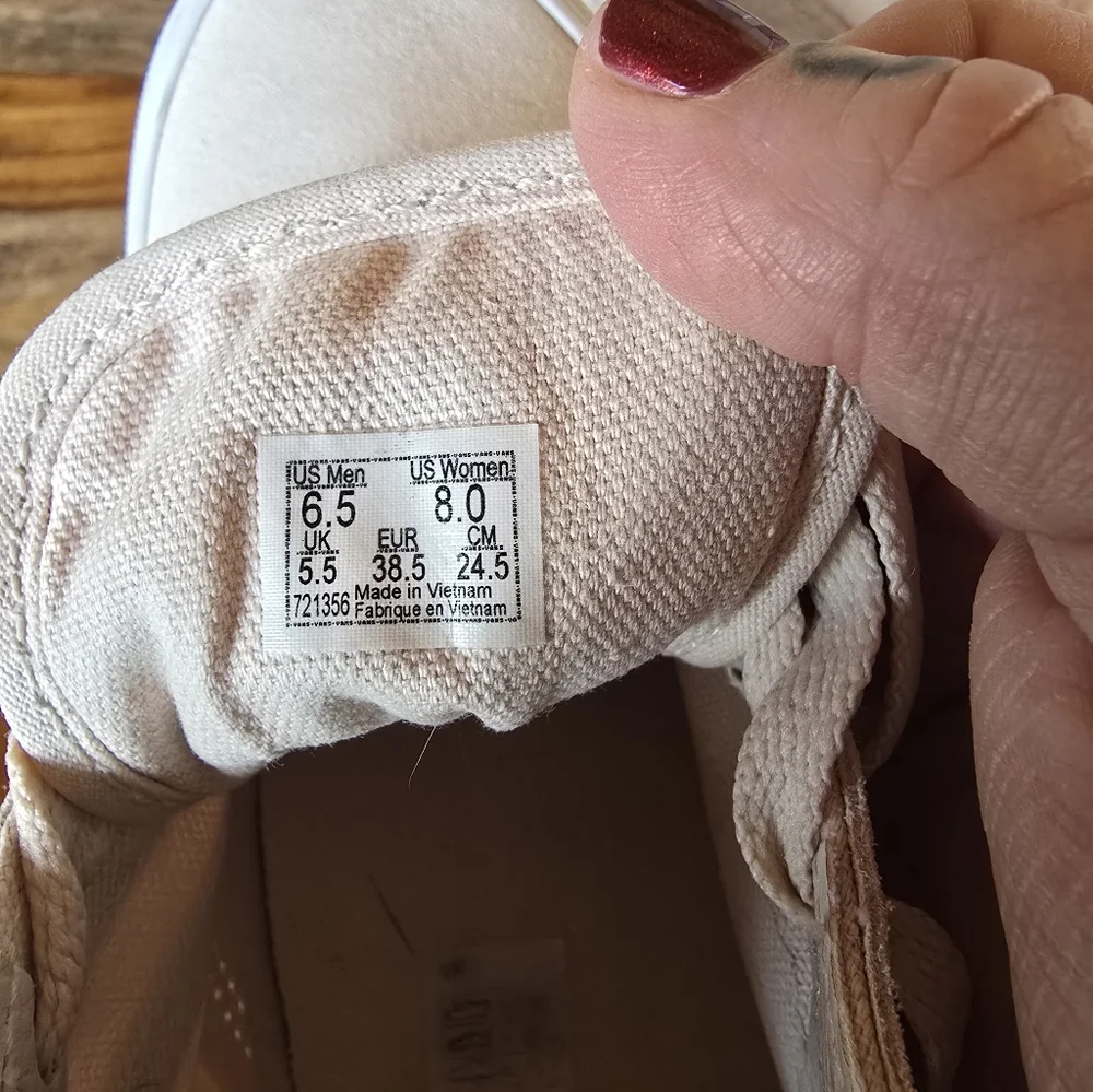 Women's Pastel Light Pink Nude Platform Laced Vans Stacked - Picture 8 of 8